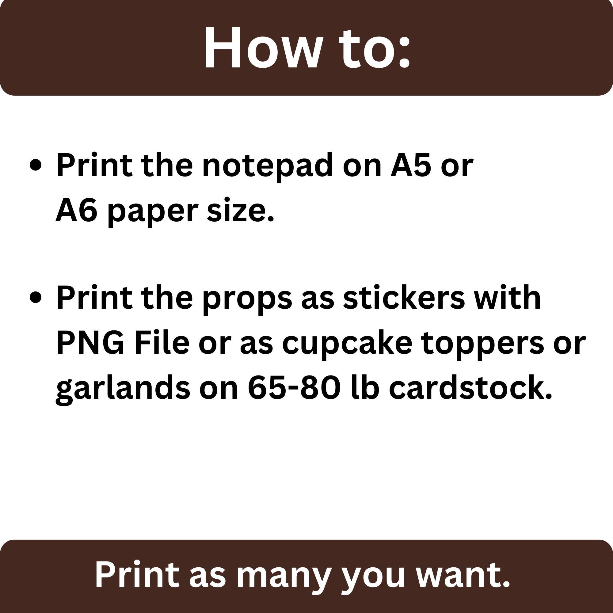 Digital Printable Poop Mascot Mini Notepad A6 A5 Size Pocket Notes Fun ...