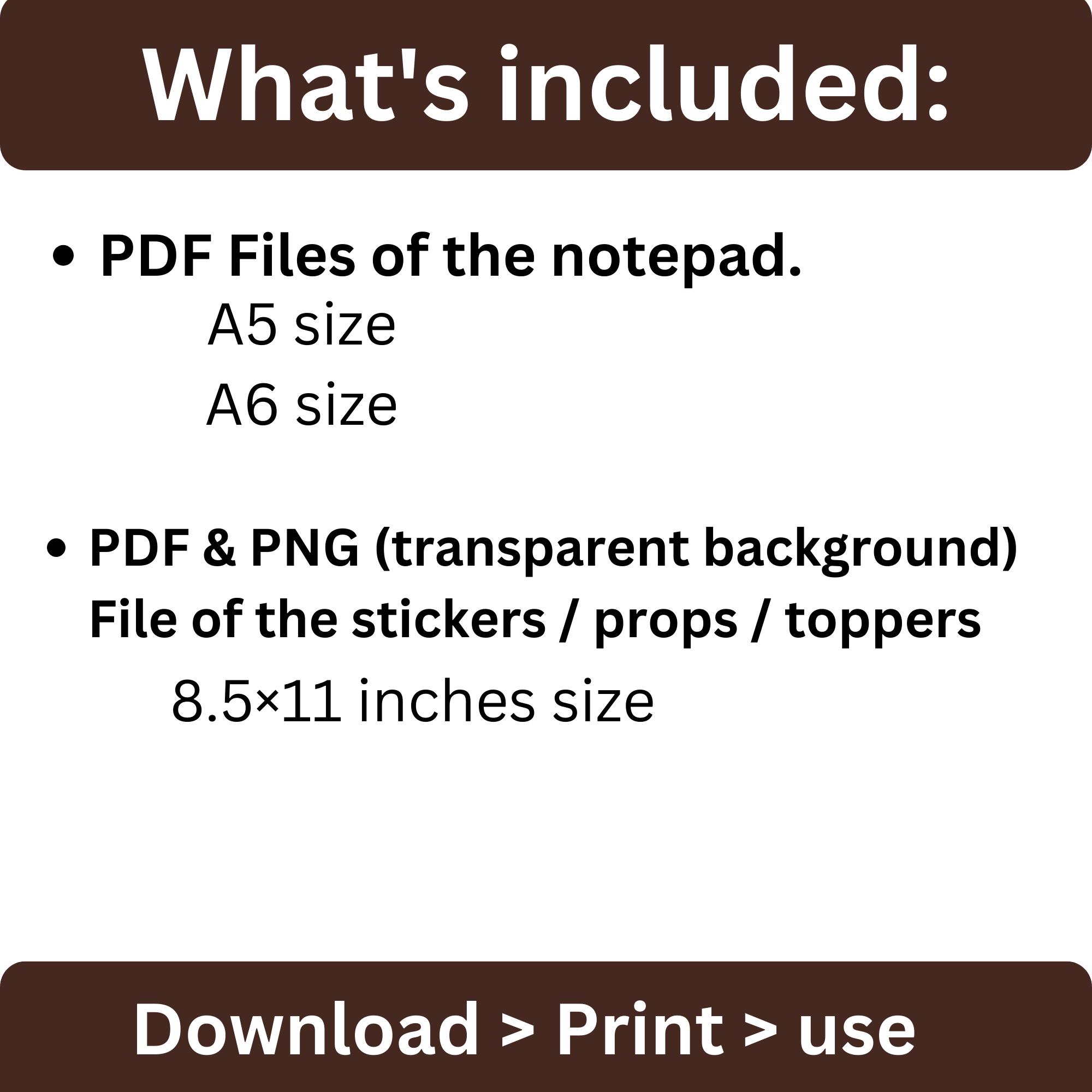 Digital Printable Poop Mascot Mini Notepad A6 A5 Size Pocket Notes Fun ...