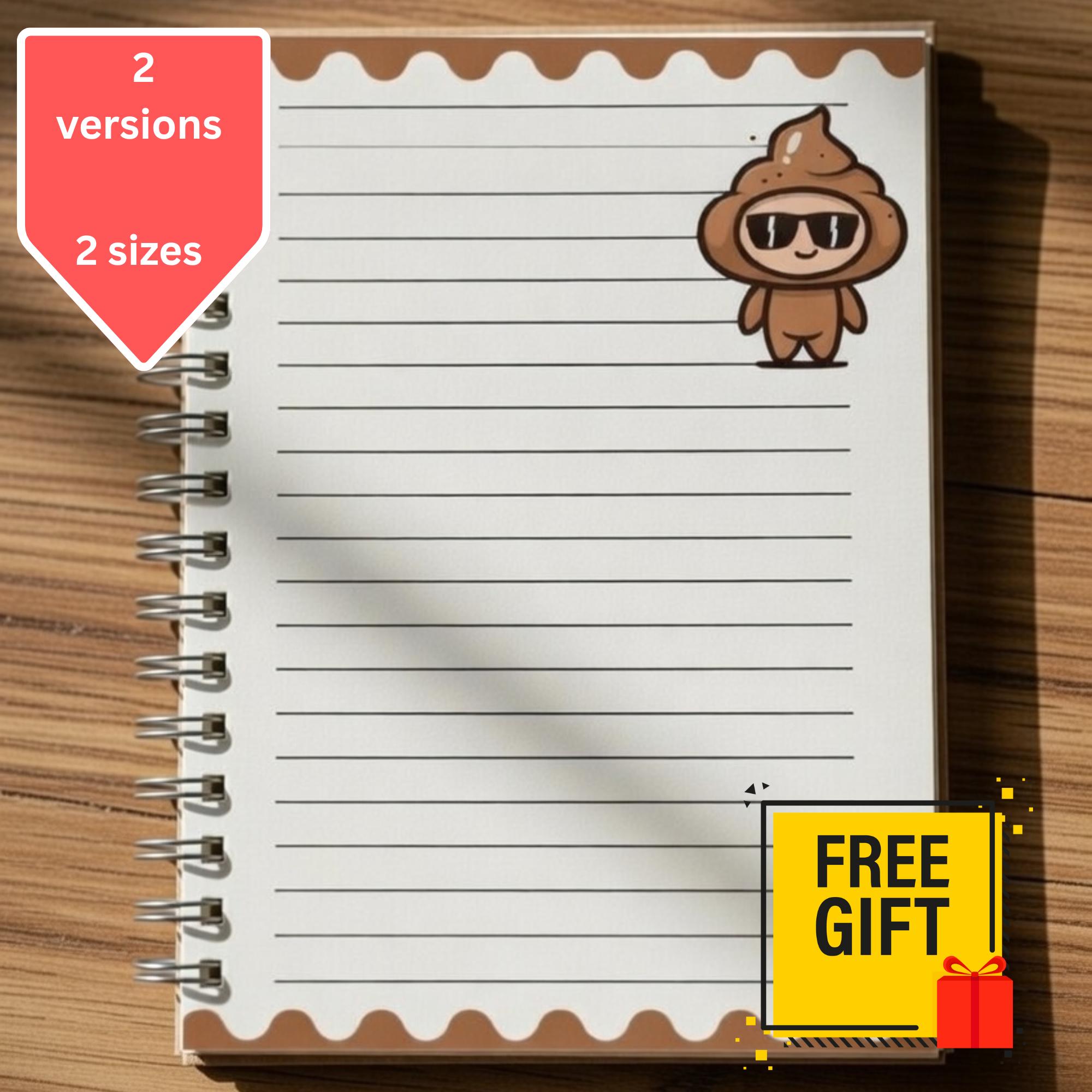 Poop Notebook Digital Printable Poop Mascot Mini Notepad A6 A5 Size Pocket Notes Fun ...