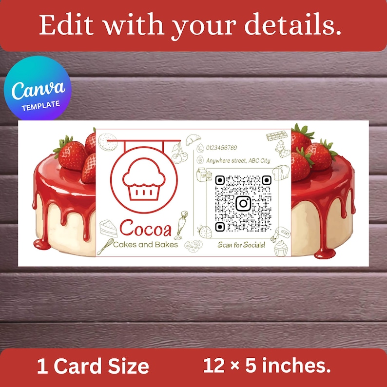 Bakery Cake Fold Able Card Template Die Cut Folded Business, Cafe ...