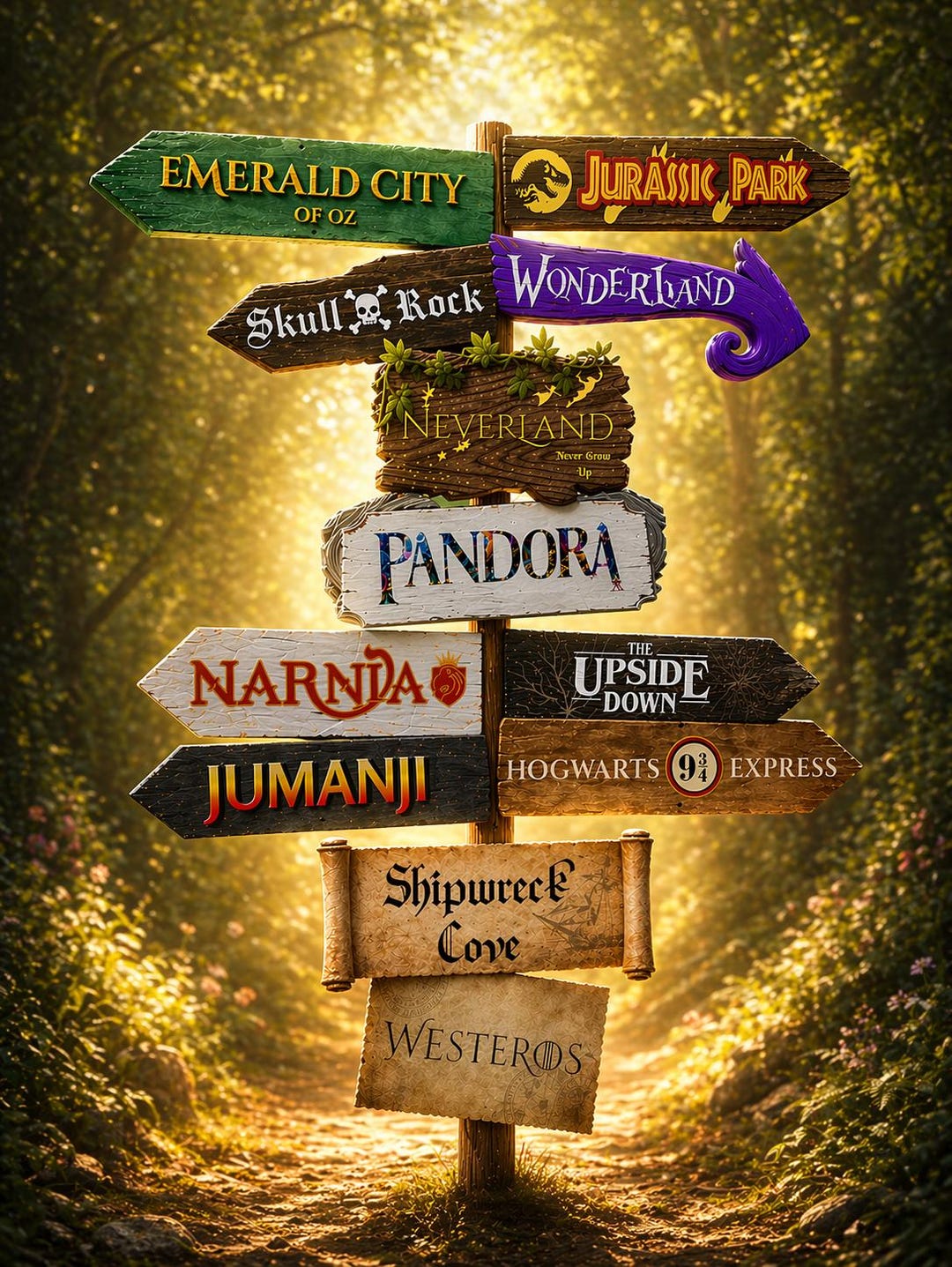 Printable, Fantasy Places Adventure Party Directional Sign Wizards ...