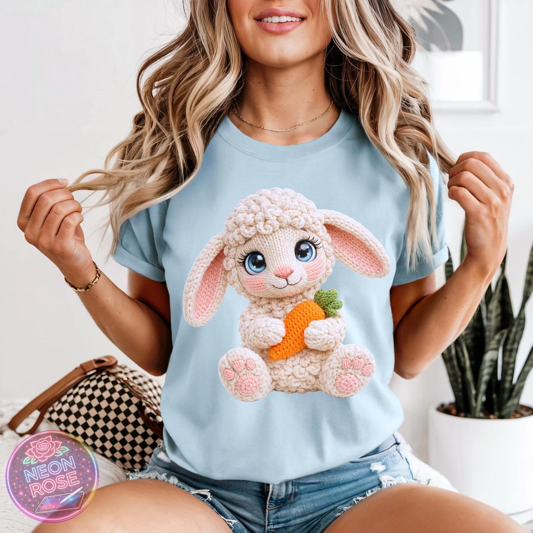 Lamb Baby Rabbit Crochet Lamb PNG, Knit Lamb Easter Design, Cute Plush Lamb PNG, Baby ...