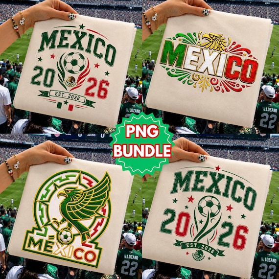 Mexico Soccer PNG Bundle, Mexican Football Graphics Collection, World Cup Fan Designs, Futbol Lover Sublimation Pack
