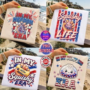 Vaterländisches Squishy PNG Bündel, Needoh Era Sublimation, 4. Juli Knödel Grafik, niedliche Stress Ball Shirt Designs