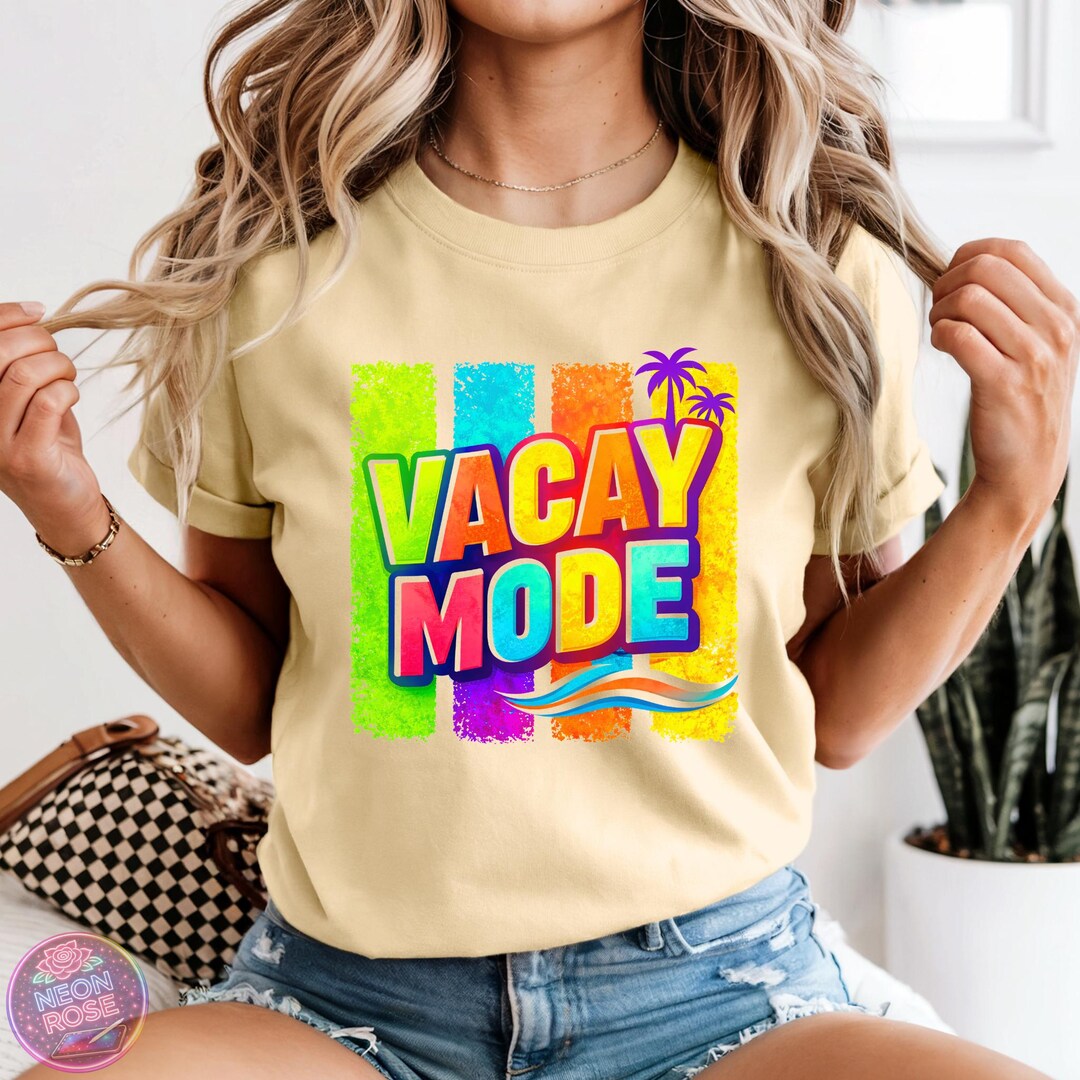 Vacay Mode PNG Summer Shirt Design Bright Tropical Vacation Graphic ...