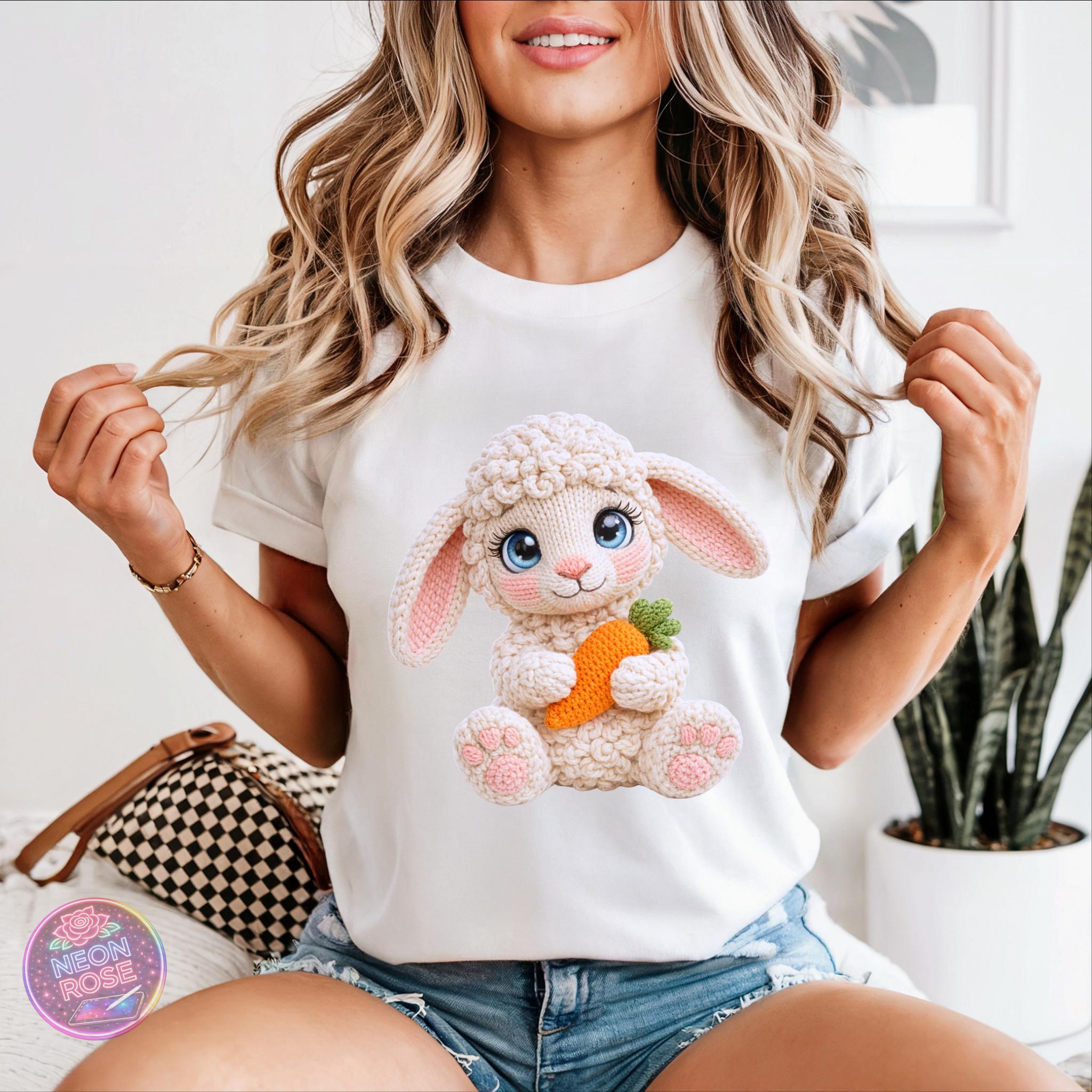 Lamb Baby Rabbit Crochet Lamb PNG, Knit Lamb Easter Design, Cute Plush Lamb PNG, Baby ...