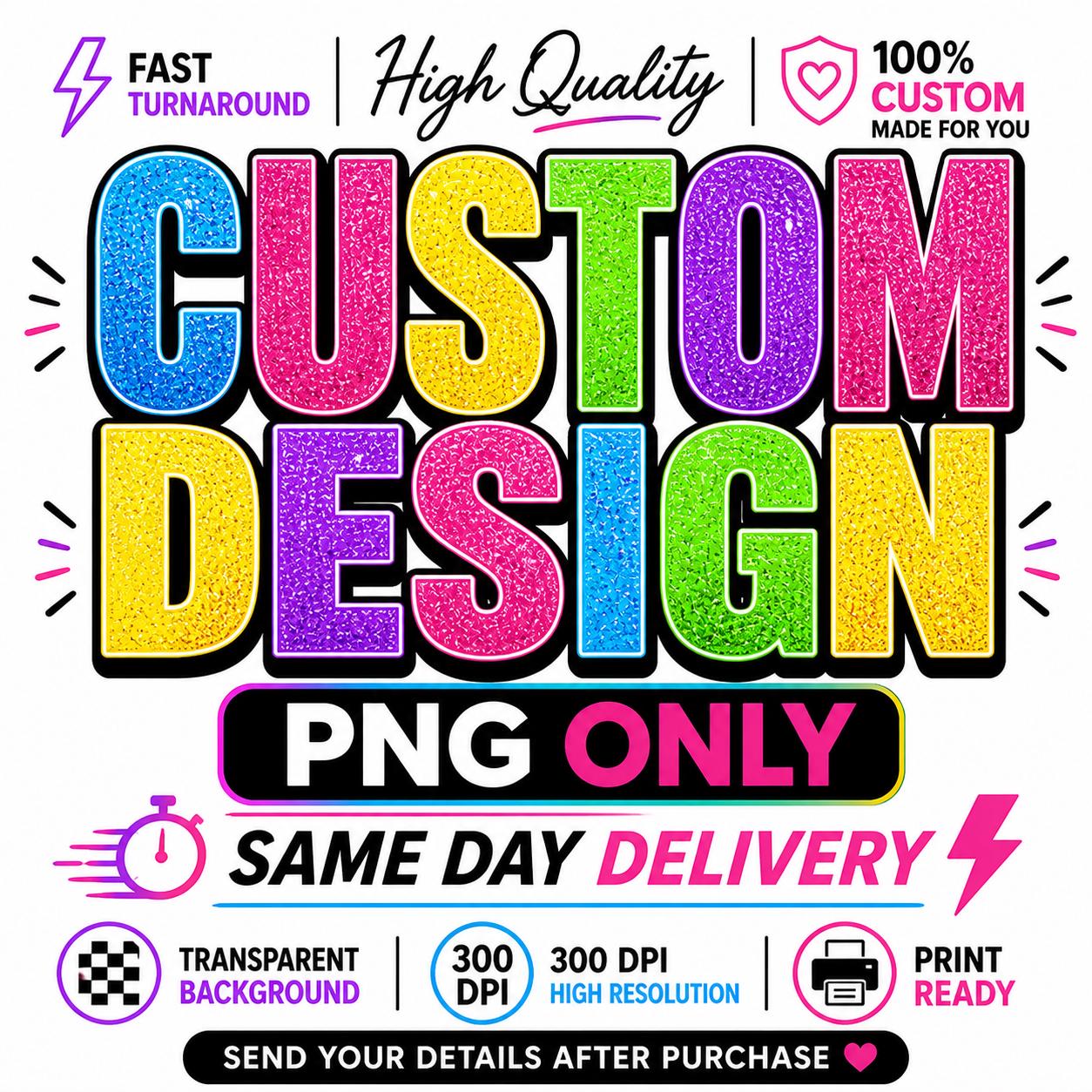 Personalized PNG File, Custom Name Design, Made to Order Graphic, Fast ...