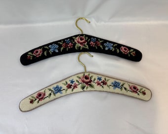 Vintage Woollen Needlepoint Tapestry Hangers Bridal