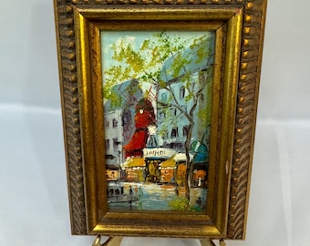 Vintage Miniature Oil Painting 5” X 7”