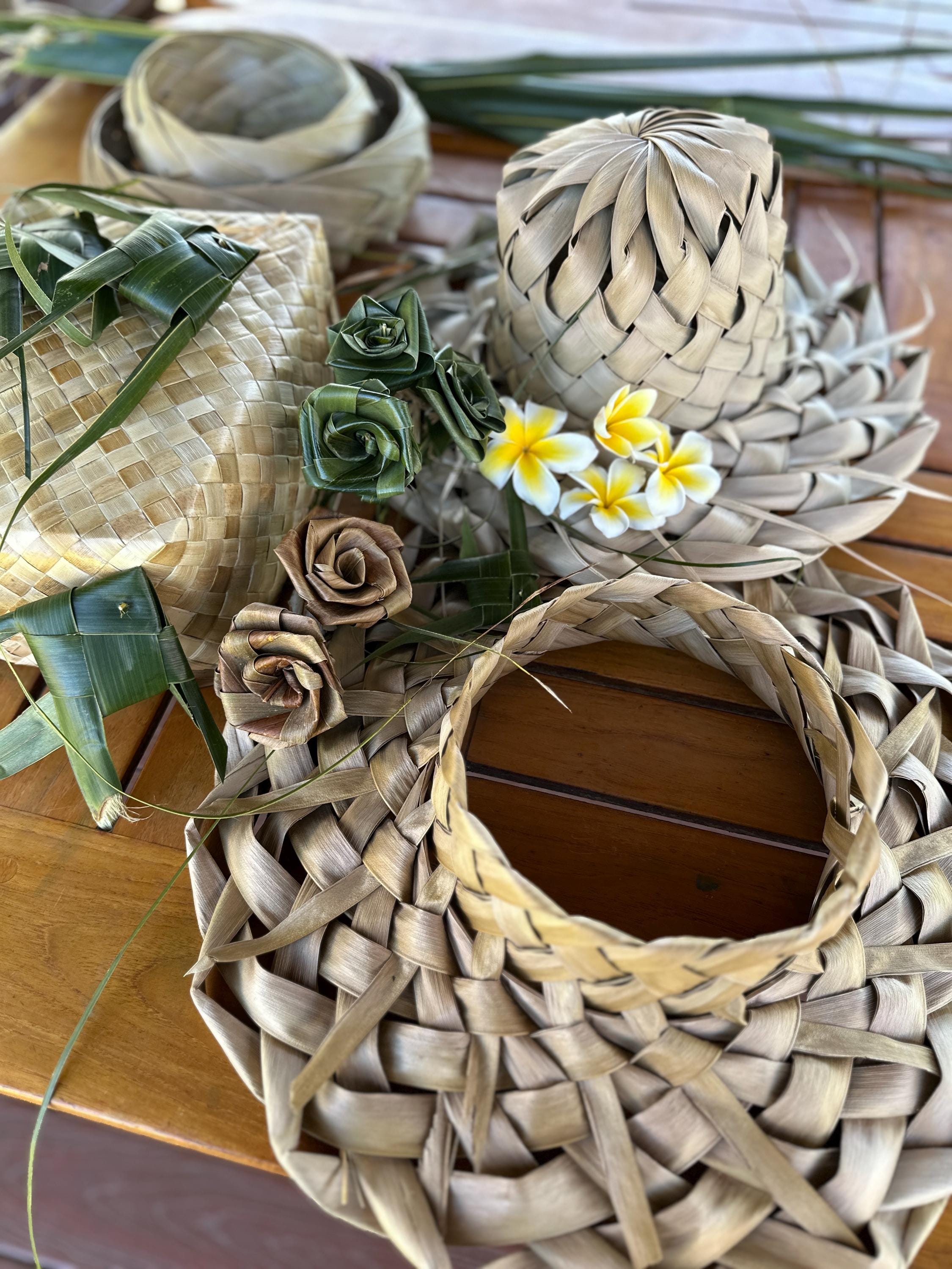 Handwoven Coconut Leaf Hat • Hawaiiana Boho Decor • Pāpale 