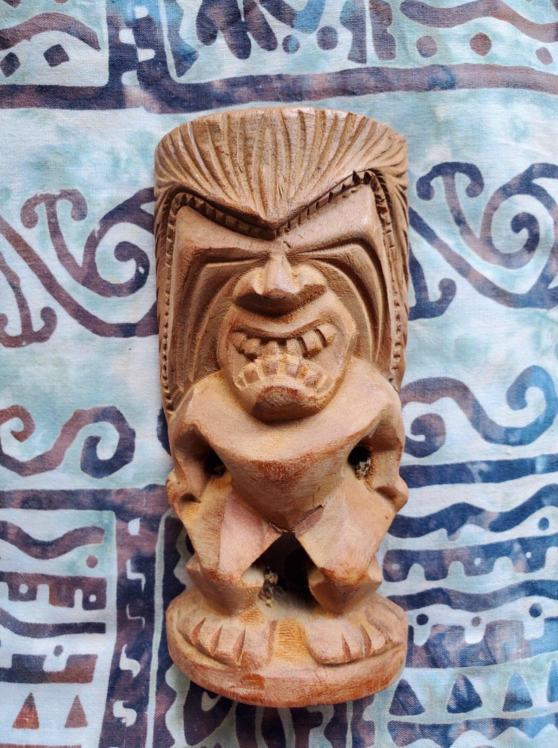 Tiki Totem Good Luck Tiki Hawaiian Tiki Tiki Decor Etsy