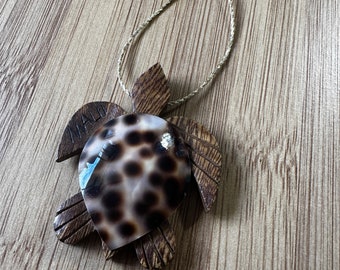 Cute wooden turtle ornament • hanging decor