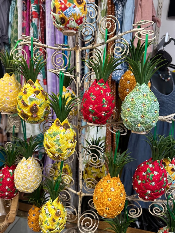 Handcrafted Hawaiian Pineapple Ornament: Lucky Charm Decor - Etsy