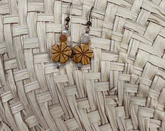 Artisan earrings by Jasmine • made on Maui • seaglass • frosted glass • small hoop earrings • dangle earrings •