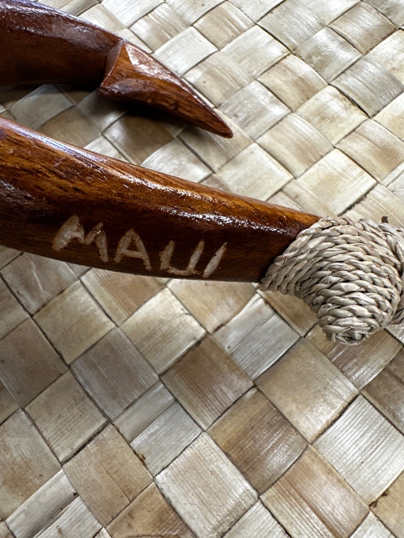diy large wooden fishing hook Carved Wood Maui Fish Hook
