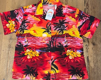 Ladies aloha shirt • floral shirt • vintage Hawaiian print •
