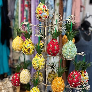 Hawaiian pineapple decor • pineapple ornaments • lucky charm pineapple
