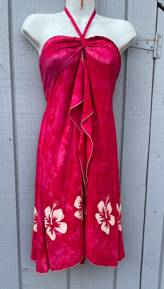 Hawaiian Hibiscus Flower Dress: One Size Luau Beach Halter Top - Etsy Canada