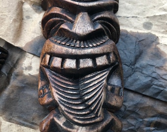 Tiki • totem • good luck tiki • Hawaiian tiki • tiki decor • tiki statue • wood tiki • Hawaiian craving • Hawaiiana decor •