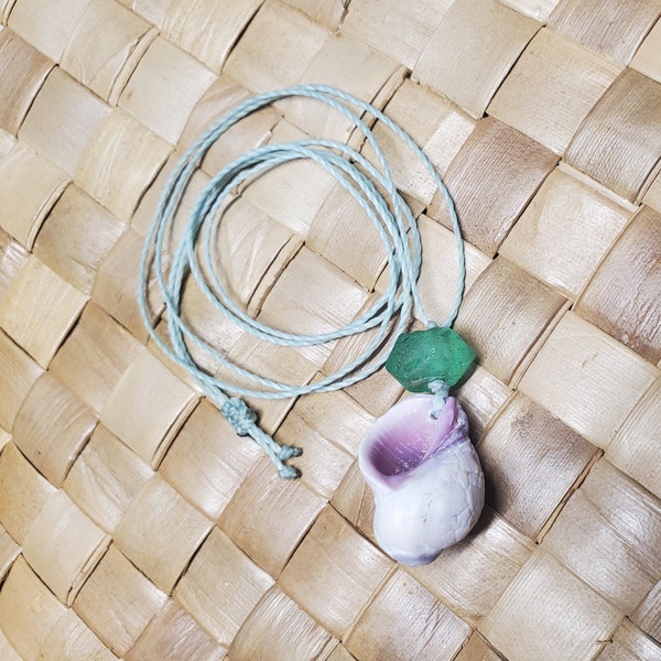Lovely cebu shell and glass bead beach surfer girl necklace