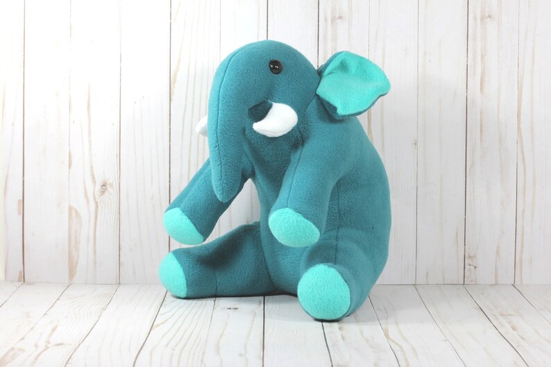 Turquoise Blue Elephant Stuffed Animal Plush Toy Handmade in | Etsy
