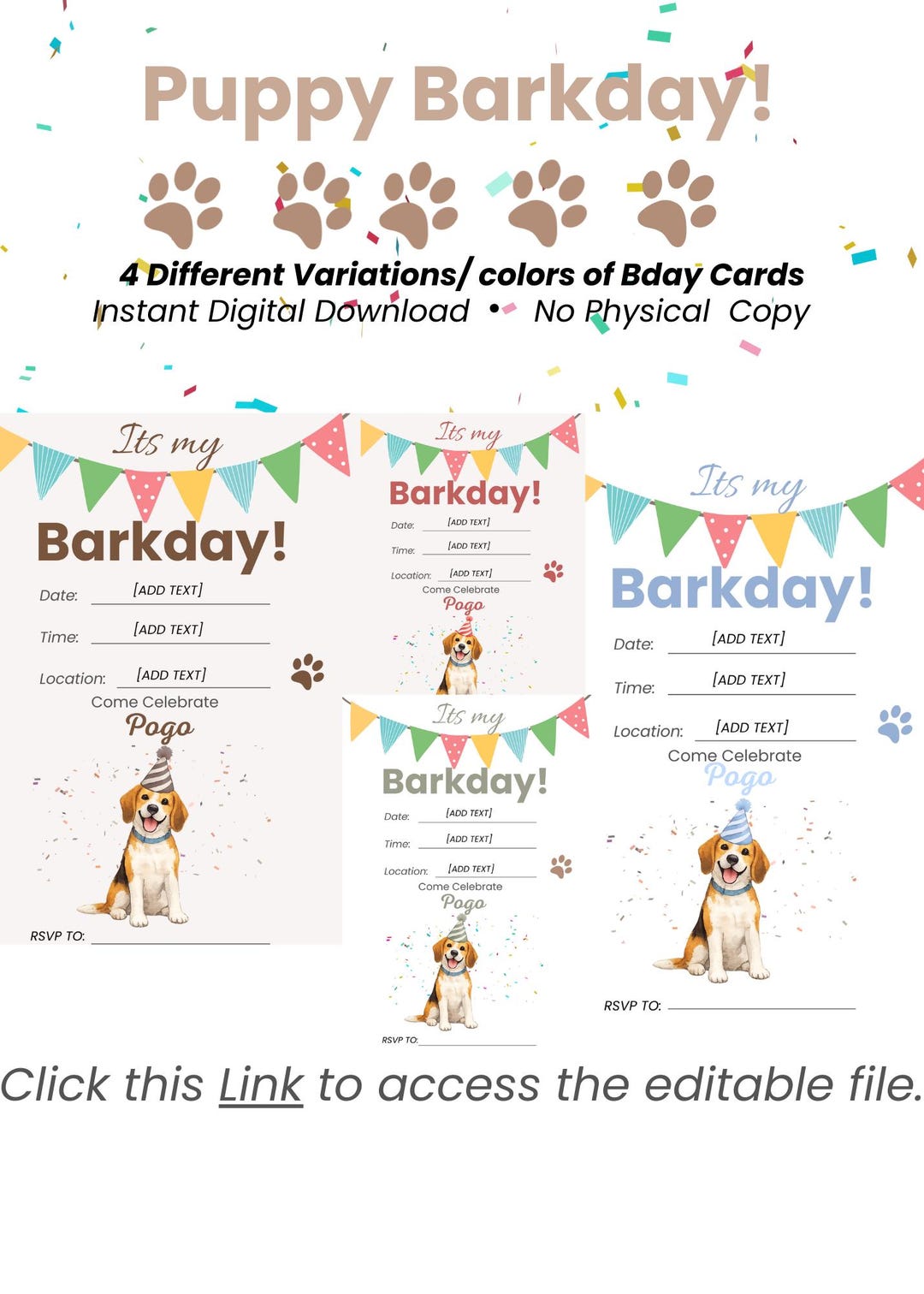 Dog Birthday Card Printable - Etsy