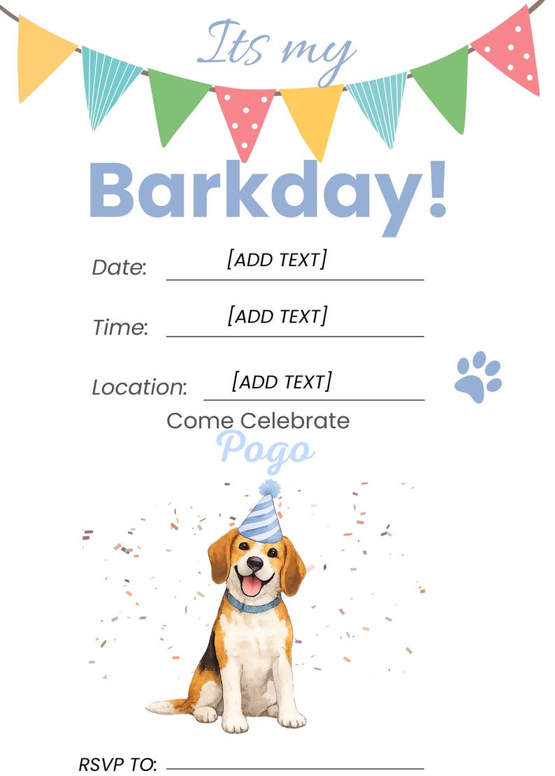 Dog Birthday Card Printable - Etsy