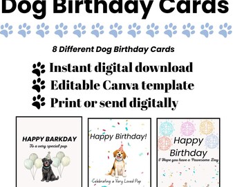 Carte d'anniversaire colorée imprimable pour chien