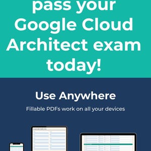 May include: Digital Google Cloud Architect Study Planner with 73 pages. Includes fillable PDFs for use on phone, tablet, and computer. Features complete coverage, exam-focused content, and instant download.