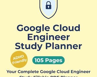 ADHD Study Planner Google Cloud Engineer Adhd Friendly Exam Prep Fillable PDF Digital Planner IT Certification Study Guide