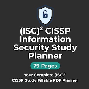 ISC2 CISSP Certification Study Planner Cissp Exam Prep Guide Fillable PDF Instant Download PDF Planner Digital Download Dark Mode