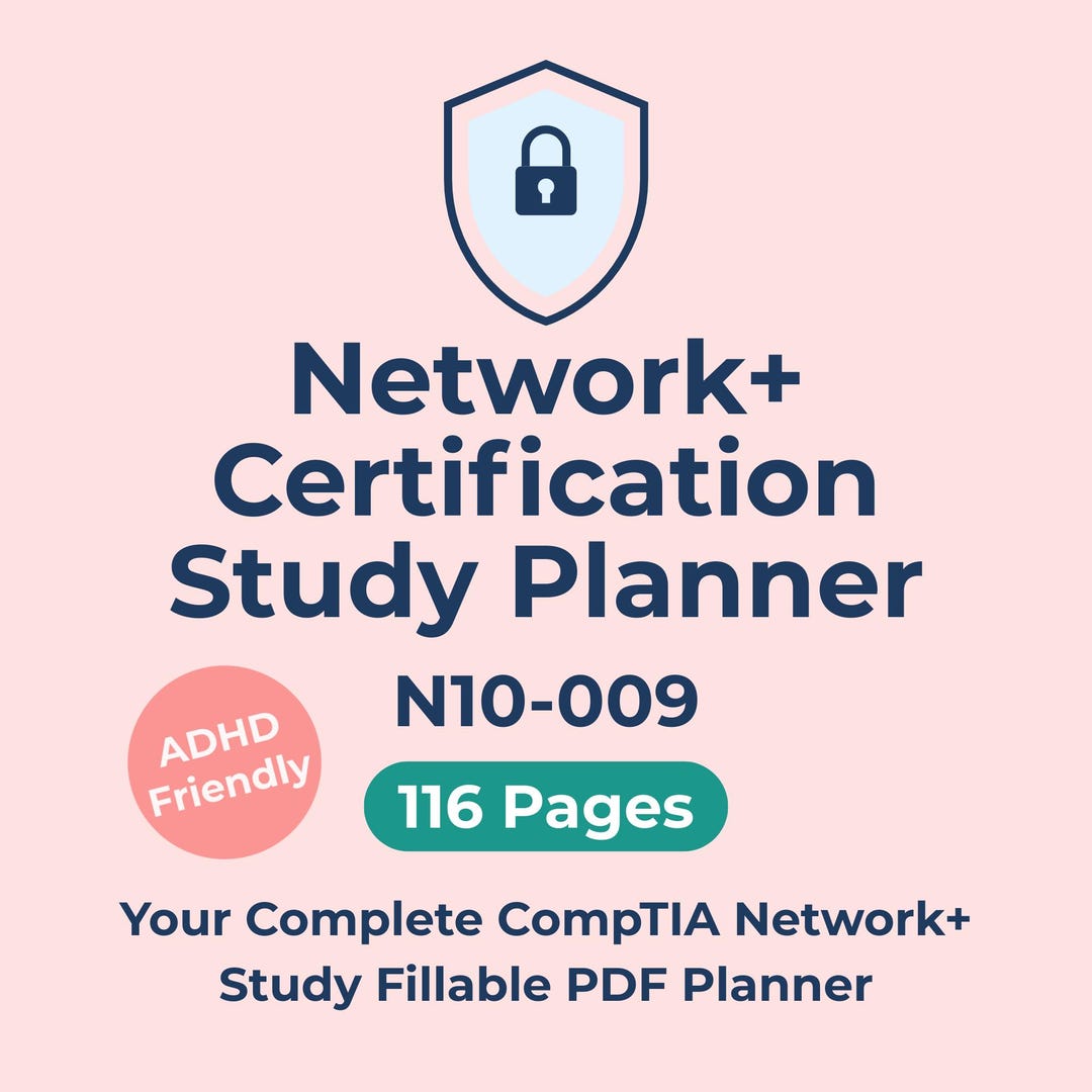 ADHD Study Planner N10-009 Comptia Network+ Adhd Friendly Exam Prep ...