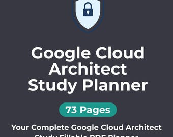 Google Cloud Architect Certification Study Planner Exam Prep Guide Fillable PDF Instant Download PDF Planner Digital Download Dark Mode