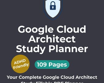 ADHD Study Planner Google Cloud Architect Adhd Friendly Exam Prep Fillable PDF Digital Planner IT Certification Study Guide Dark Mode