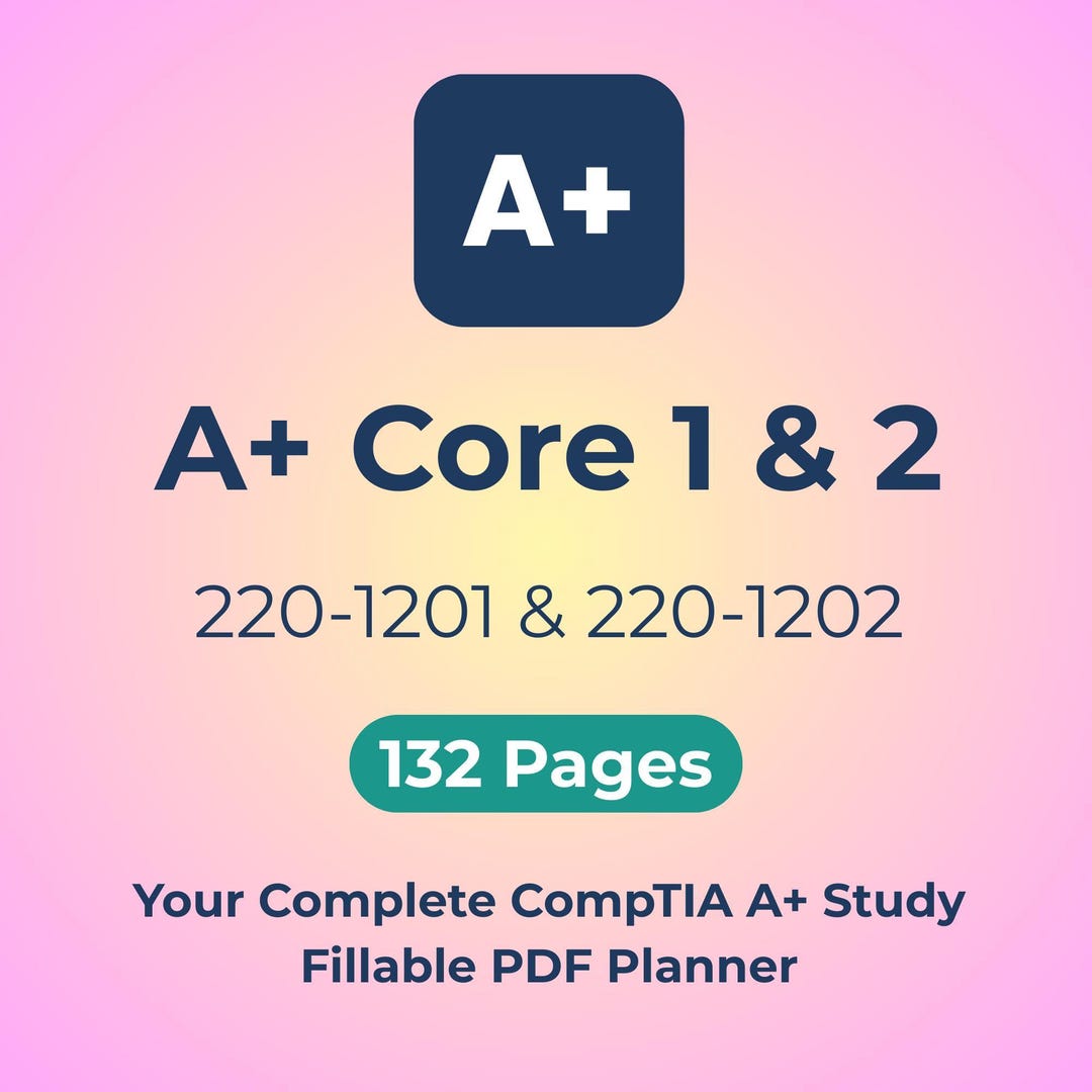 Comptia A+ Core 1 & Core 2 Certification Planner Exam Prep Study Guide ...