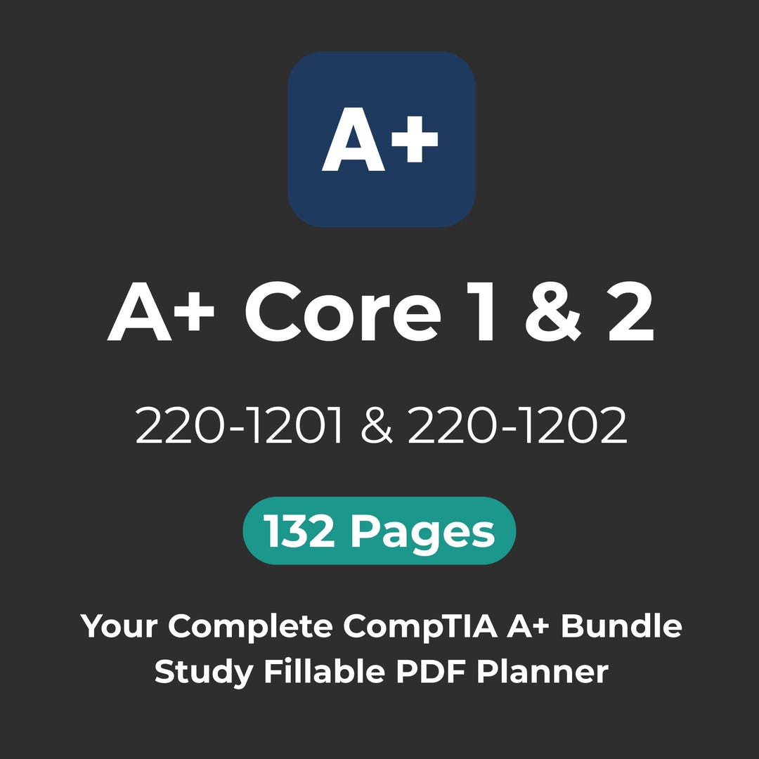 Comptia A+ Core 1 & Core 2 Certification Planner Exam Prep Study Guide ...