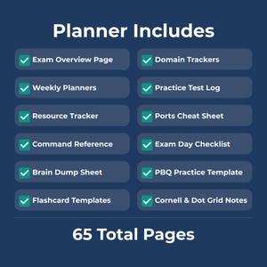Google Cloud Engineer study planner showing exam overview, study schedule overview, weekly study plan, practice test log, brain dump, exam day checklist, and streak tracker pages in a fillable PDF format. Compatible with all devices (phone, tablet, or computer) and easily accessible via popular apps like Adobe Acrobat, GoodNotes, Notability, or Xodo.