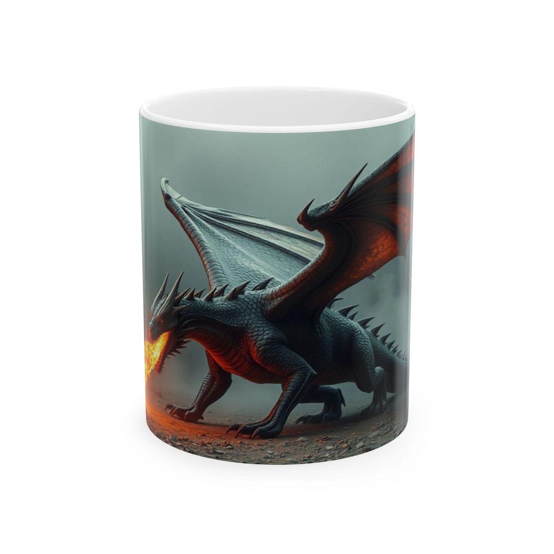 Fire-breathing Dragon Mug Fantasy Dragon Coffee Cup - Etsy
