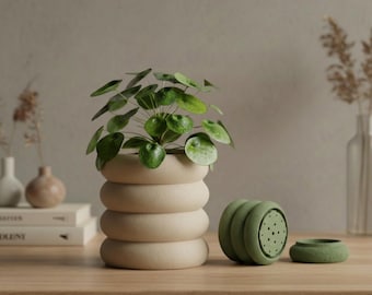 Staplad ringplanter 3D-utskriven | Minimalistisk blomkruka tillverkad i Tyskland