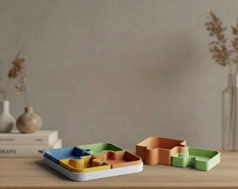 Modulär pusselbricka – 3D-printad mixa och matcha skrivbordsarrangör för smycken, nycklar och modern förvaring