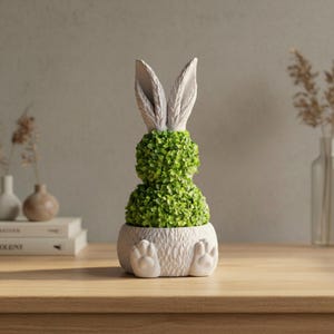 Bunny Planter Decor – Easter Rabbit Plant Pot with attachable Ears for Spring Home Decor