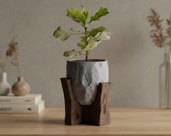 3D-printad växtkruka i trä – Modern kruka tillverkad i Tyskland