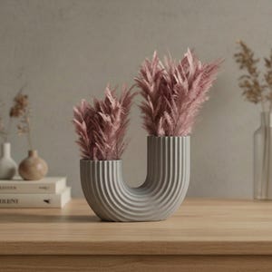 U-Shaped Decorative Vase – 3D-Printed Modern Double Flower Vase for Minimalist Home Decor