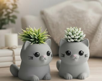 Katt Suckulentplanter Tillverkad i Tyskland – 3D-printad växtkruka
