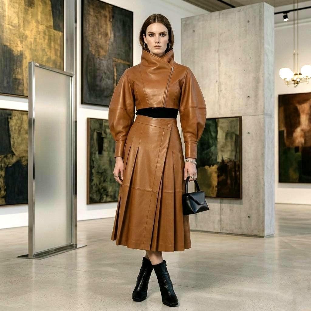 Leather Midi Dress Long Sleeve - Etsy