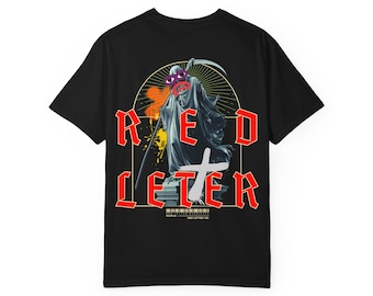 Sensenmann-rotes Buchstabe-T-Shirt | Reaper Workout Streetwear