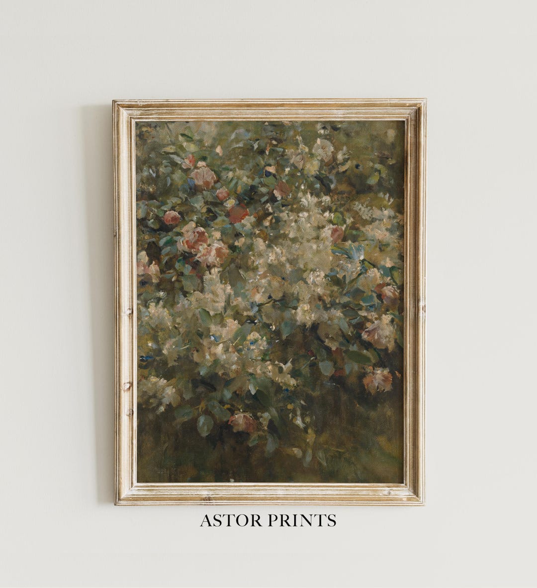 Rose Garden Oil Painting | PRINTABLE | Vintage Moody Floral Art Print ...