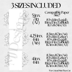 Plantilla SVG para invitaciones de boda con diseño de tulipanes para Cricut / Invitación para imprimir y cortar / Plantilla de invitación de lujo para hacer tú mismo / 5x7, 4.25x6, 4x6 imagen 12