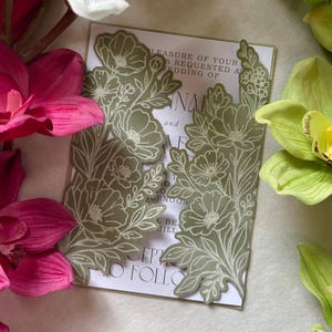 Floral Wedding Invitation Jacket Suite SVG for Cricut | Print Then Cut | Luxury DIY Invitation Template | 5x7, 4.25x6, 4x6