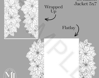 Weihnachtsstern-Einladung Jacke SVG für Cricut | PrintThen Cut Einladung | Luxus Winter DIY Einladung Vorlage 13x18